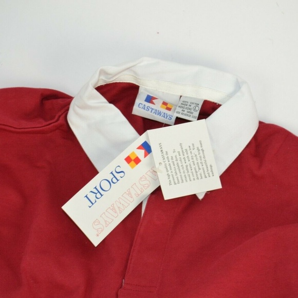 Vintage 1990’s Classic Rugby Shirt Nautical Triangles Heavyweight Cotton XL - Picture 4 of 4